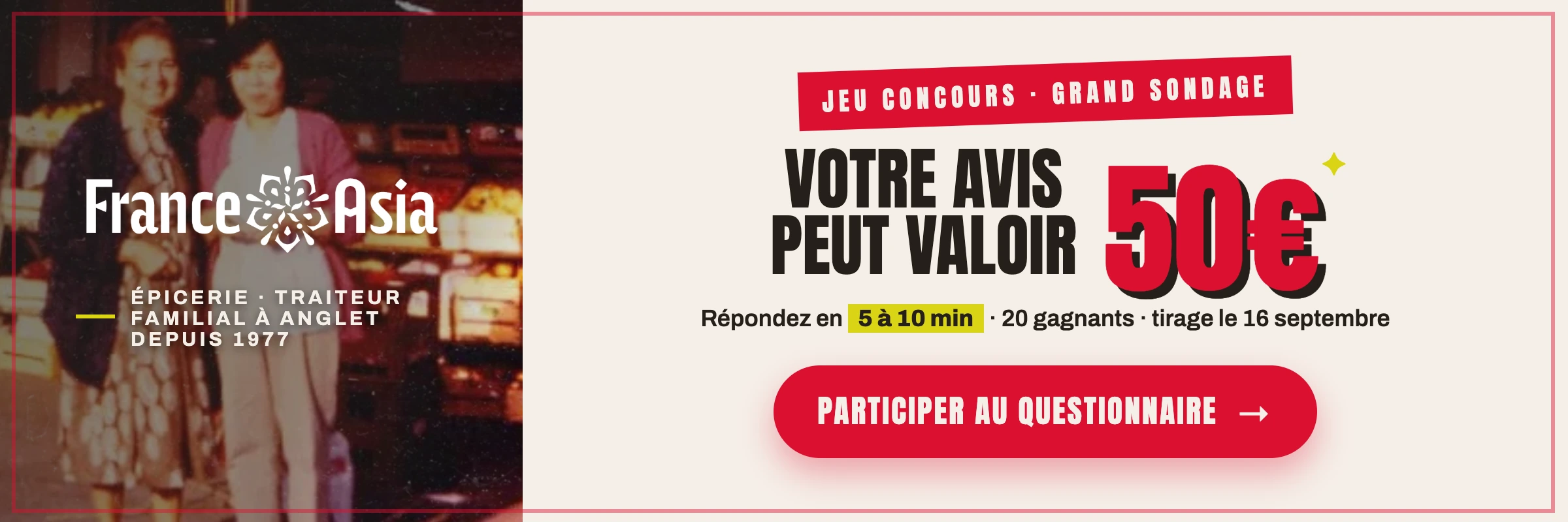Jeu concours France Asia - Votre avis peut valoir jusqu'à 50€
